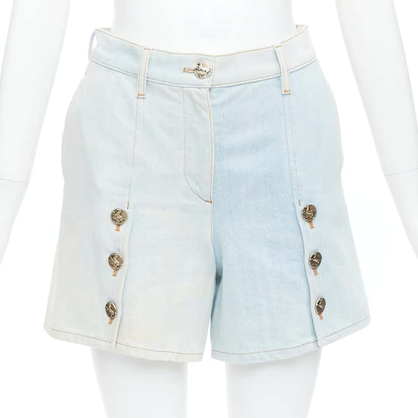 Chanel Denim Button Shorts Blue Fair condition - Front View