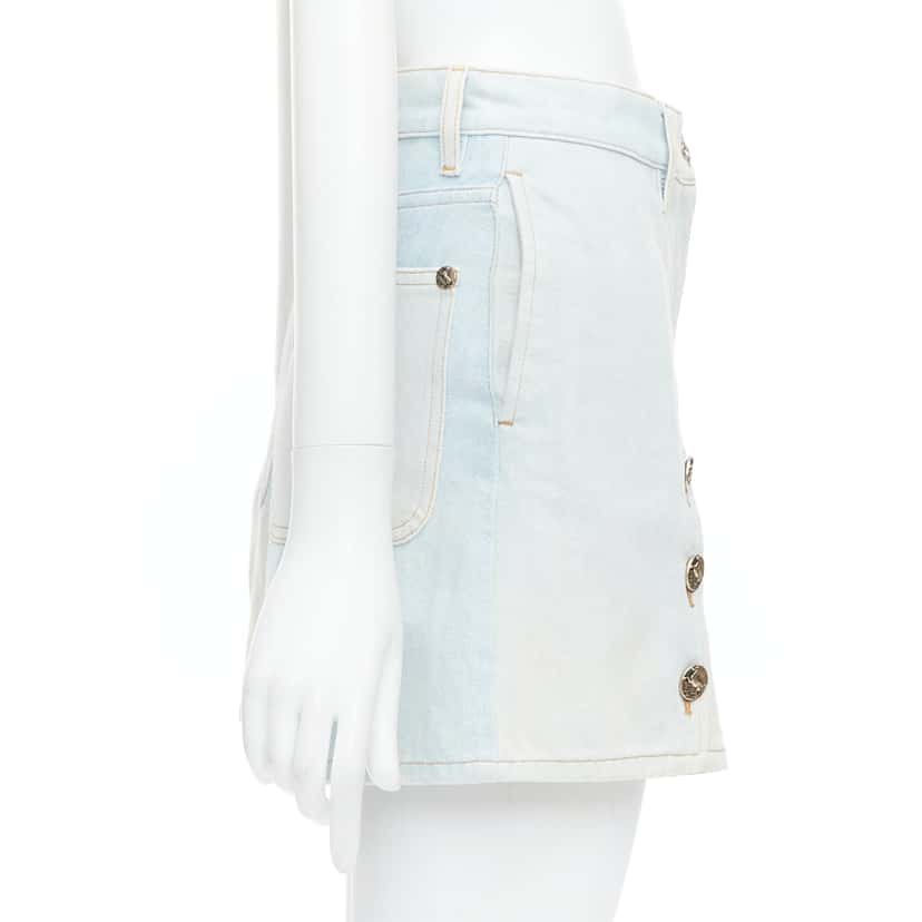 Chanel Denim Button Shorts Blue Fair condition - Model View