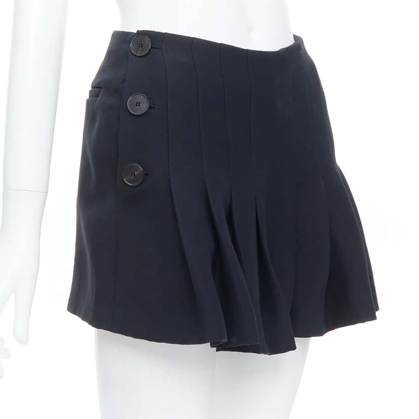 Dior Nautical Pleat Skirt Black Wool Very good condition - Front View
