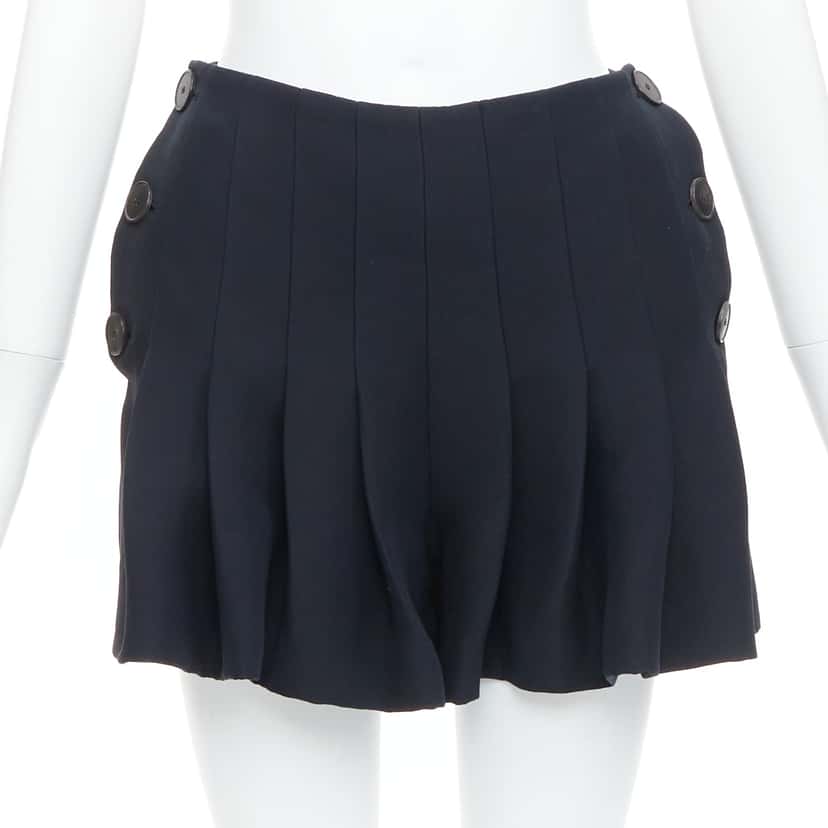 Dior Nautical Pleat Skirt Black Wool Very good condition - Back View