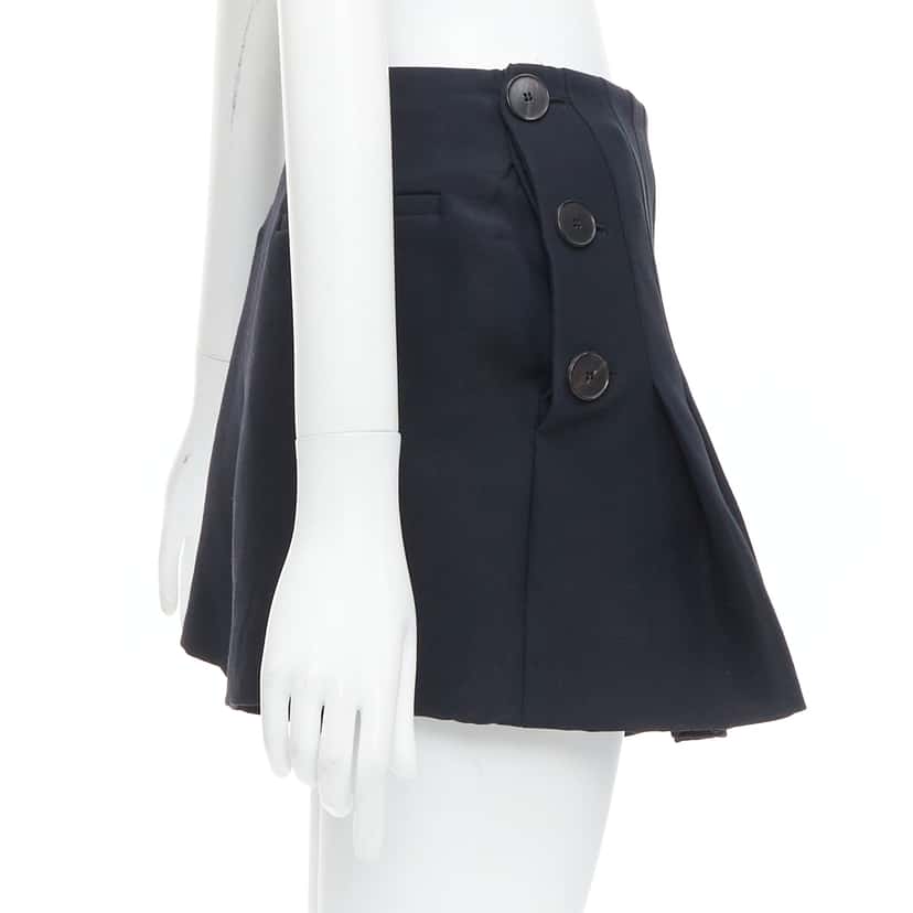 Dior Nautical Pleat Skirt Black Wool Very good condition - Inside View