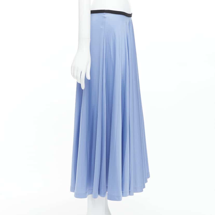 Celine Pleated Blue Skirt Blue Fair condition - Model View