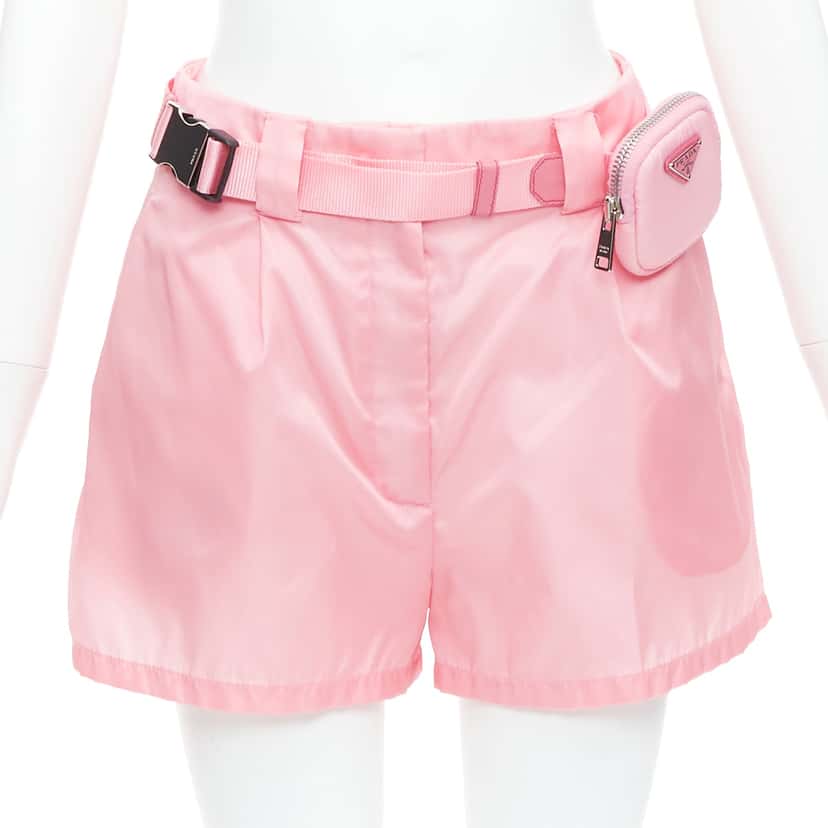 Prada Logo Pouch Shorts Pink Very good condition - Front View