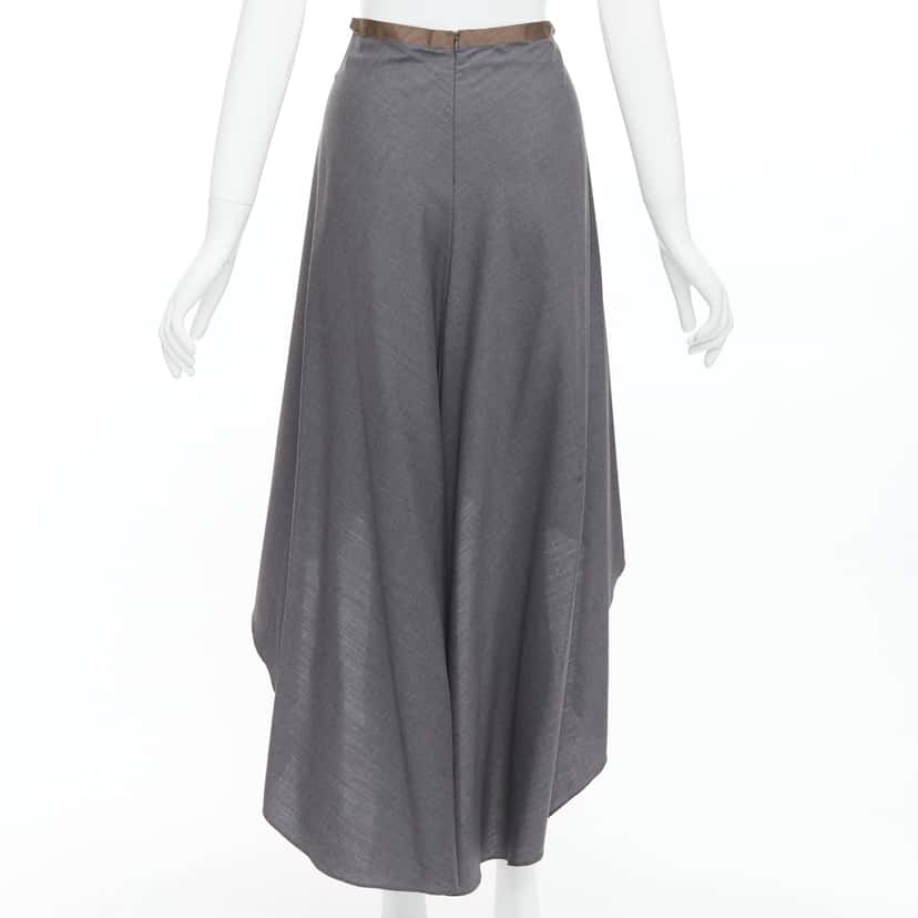 Brunello Cucinelli High Low Skirt Grey Wool Very good condition - Box View