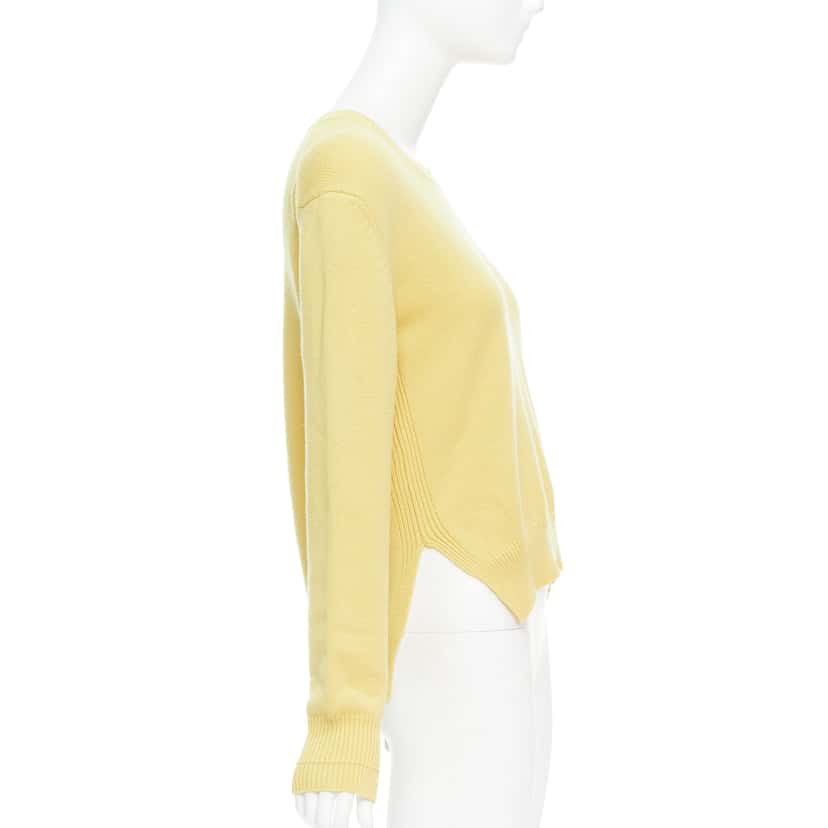 Celine Anagram Logo Sweater Yellow Cashmere Very good condition - Model View