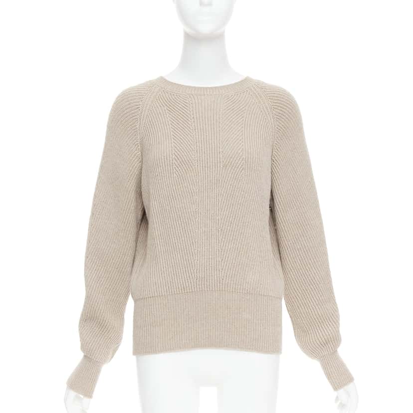Stella McCartney Contour Ribbed Sweater Khaki Wool Very good condition - Front View