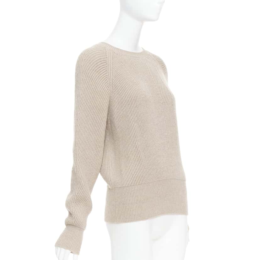 Stella McCartney Contour Ribbed Sweater Khaki Wool Very good condition - Inside View