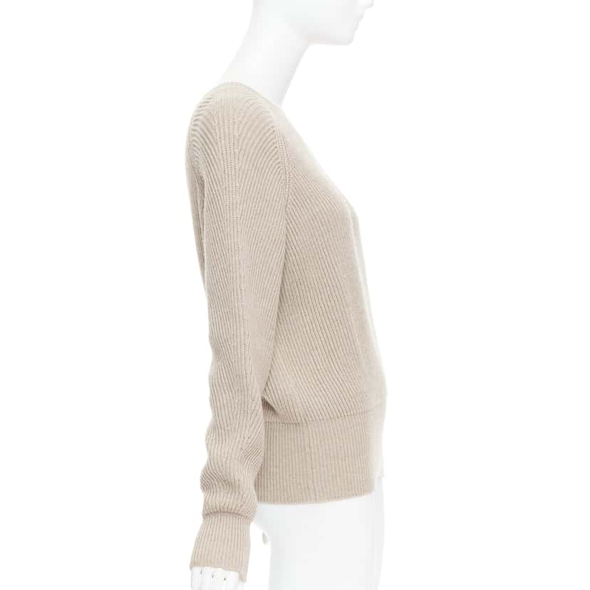 Stella McCartney Contour Ribbed Sweater Khaki Wool Very good condition - Model View