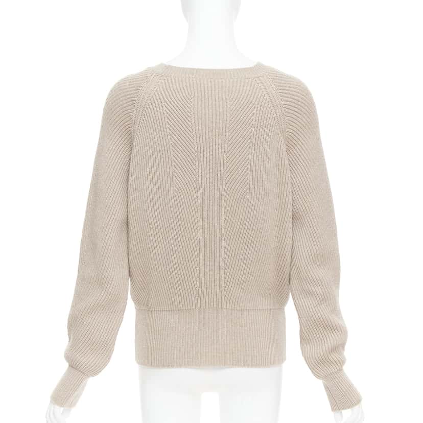 Stella McCartney Contour Ribbed Sweater Khaki Wool Very good condition - Box View