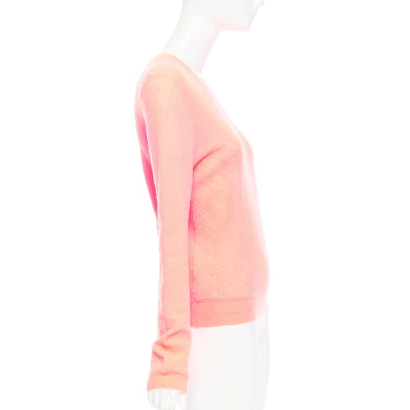 Celine Neon Coral Sweater Pink Wool Very good condition - Model View