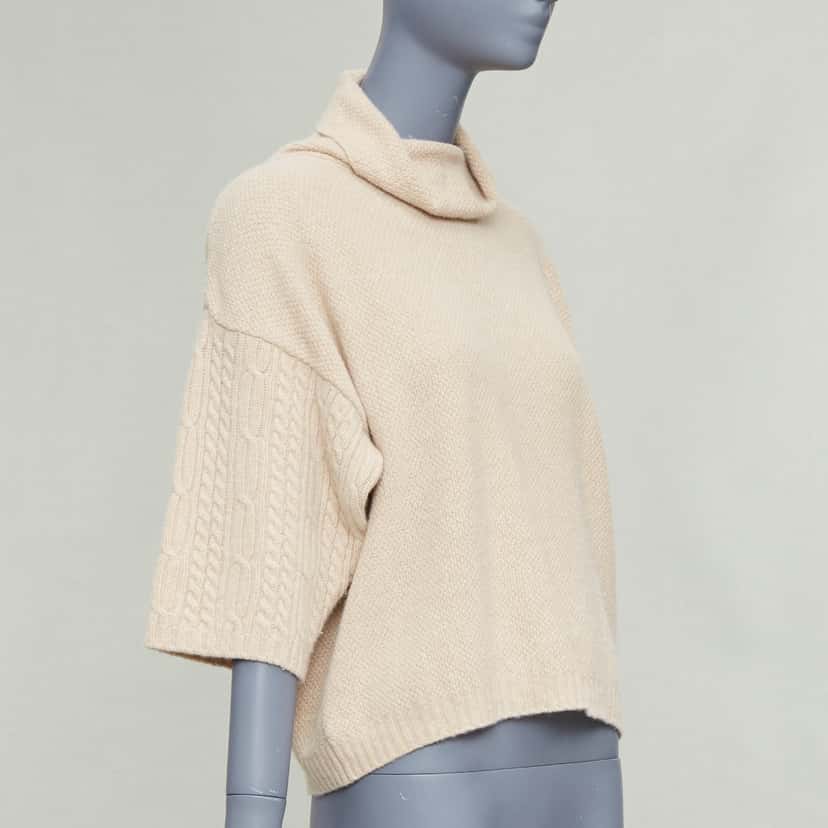 Max Mara Cable Knit Sleeve Sweater Beige Wool Very good condition - Inside View