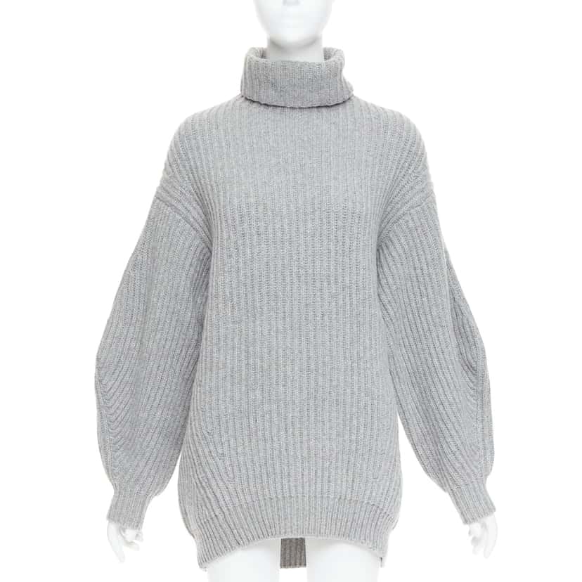 Acne Studios Chunky Turtleneck Sweater Grey Wool Very good condition - Front View