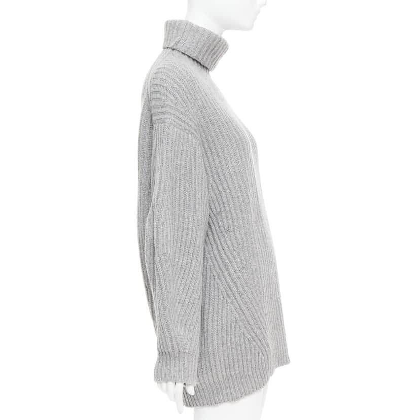 Acne Studios Chunky Turtleneck Sweater Grey Wool Very good condition - Model View