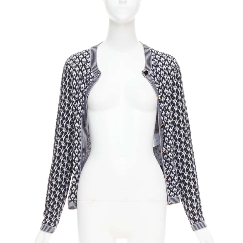 Chanel Velvet Button Cardigan Black Cashmere Very good condition - Inside View