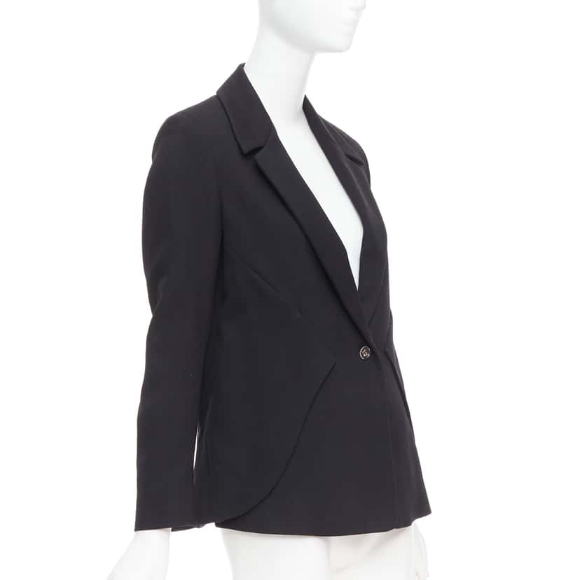 Yves Saint Laurent Deconstructed Blazer Black Wool Very good condition - Model View