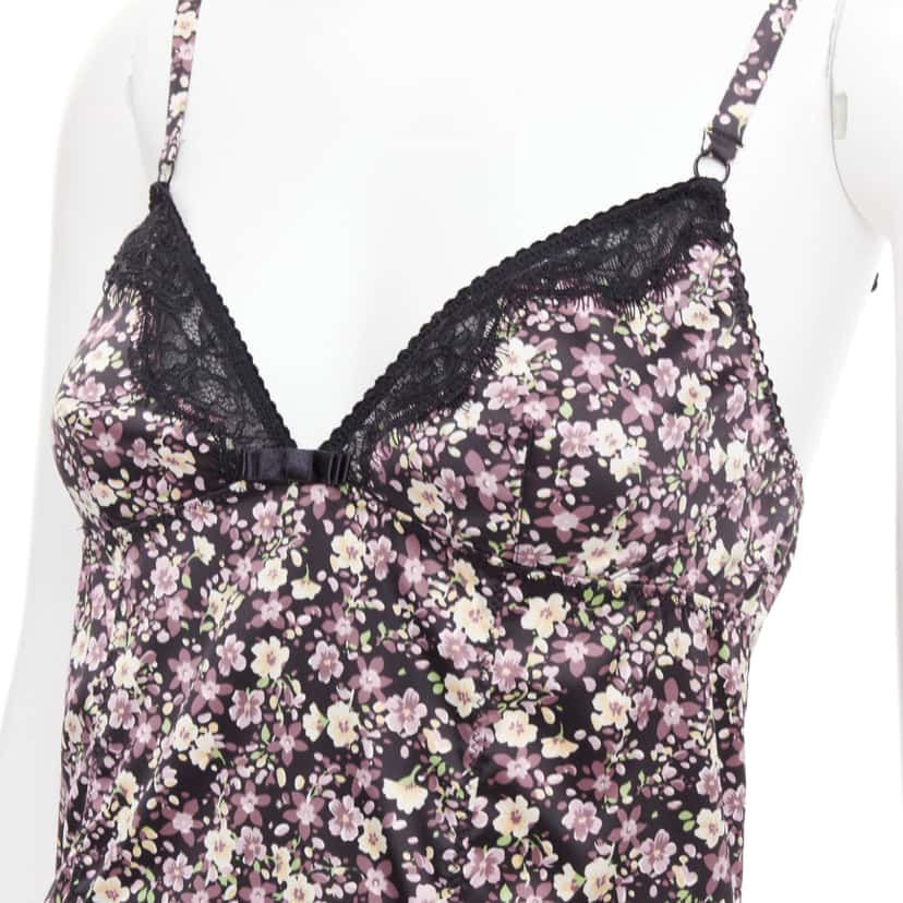 D&g Floral Slip Dress Pink Polyamide Very good condition - Back View