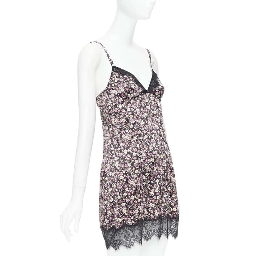 D&g Floral Slip Dress Pink Polyamide Very good condition - Inside View