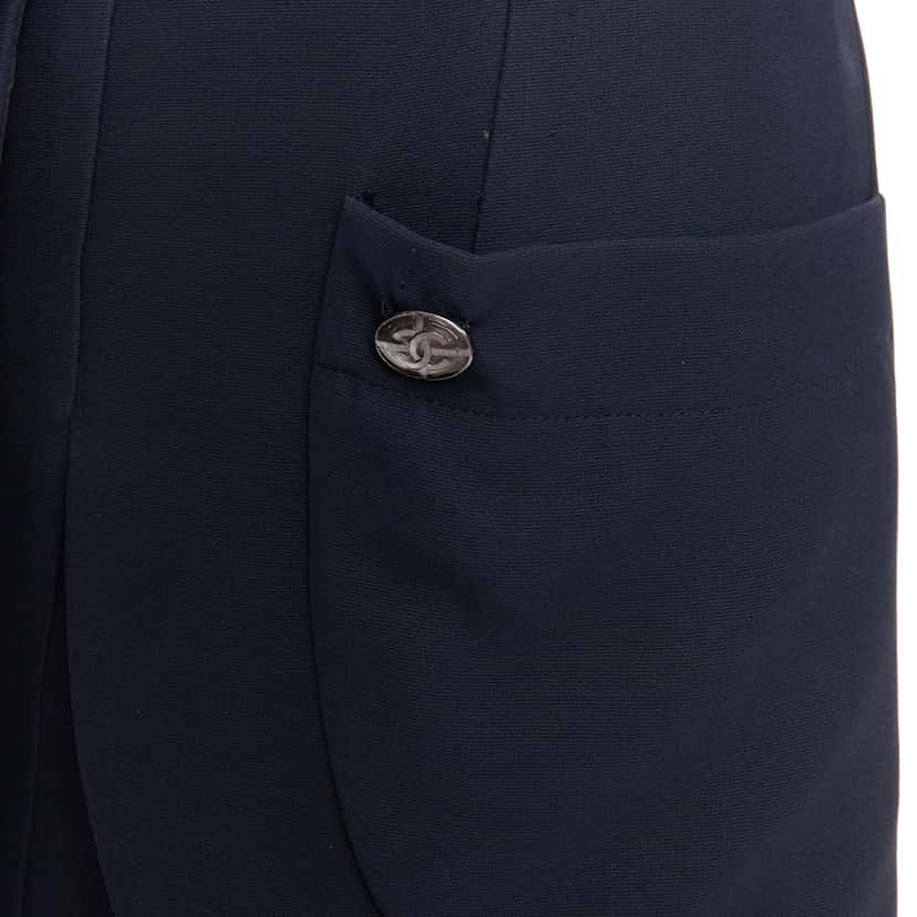 Chanel Collar Trompe Dress Black Silk Very good condition - Back View