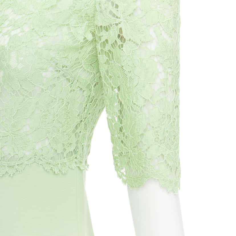Valentino Garavani Lace Bodice Dress Green Cotton Good condition - Back View