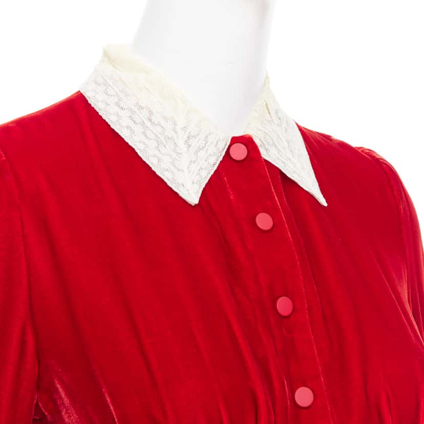 Dior Crushed Velvet Dress Red Viscose Very good condition - Back View