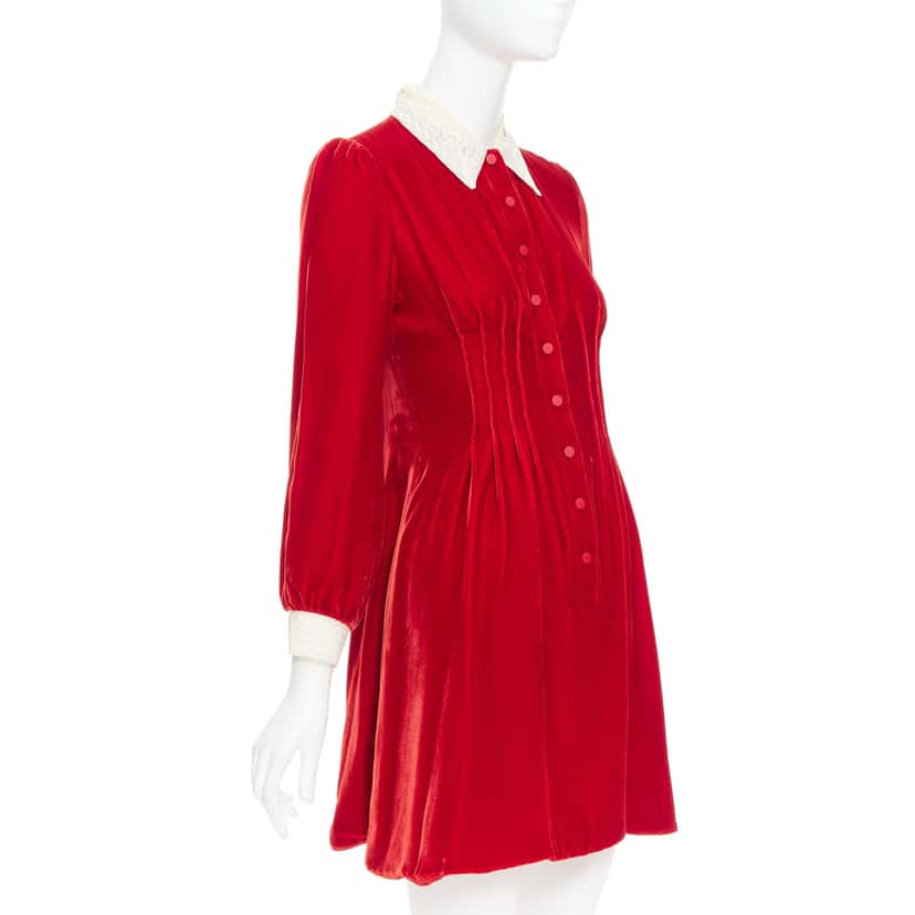 Dior Crushed Velvet Dress Red Viscose Very good condition - Inside View