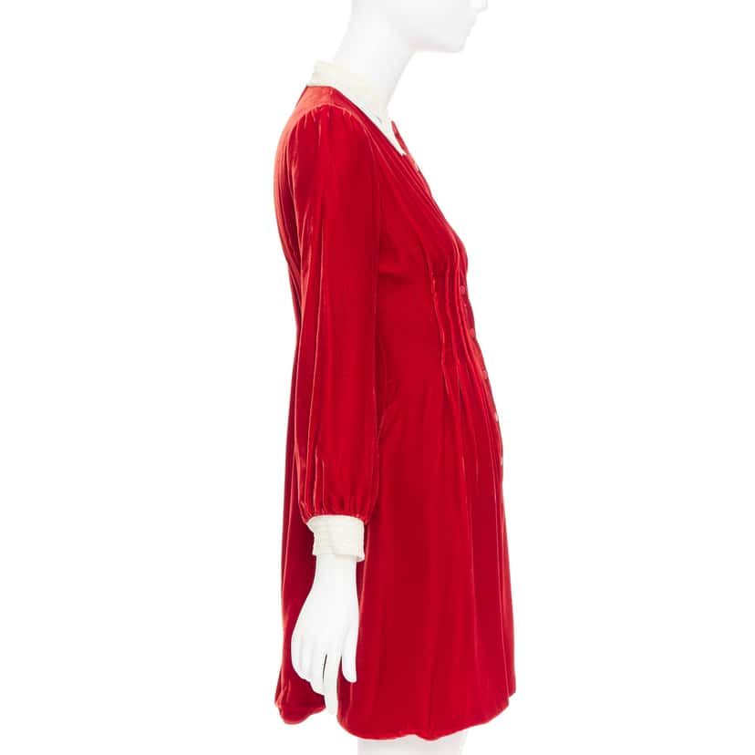 Dior Crushed Velvet Dress Red Viscose Very good condition - Model View