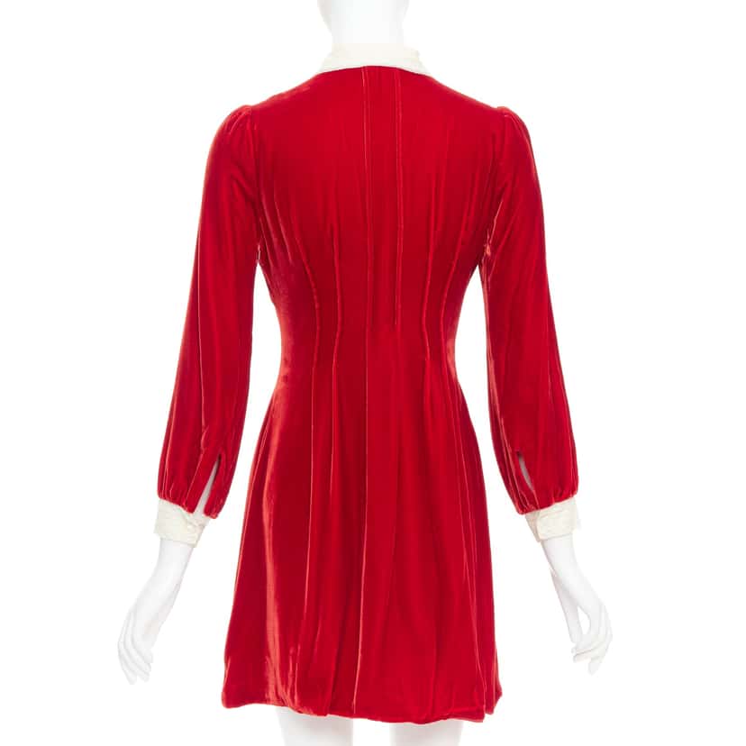 Dior Crushed Velvet Dress Red Viscose Very good condition - Box View