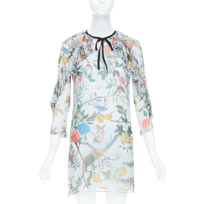 Gucci Tian Print Blue Silk Fair condition - Front View