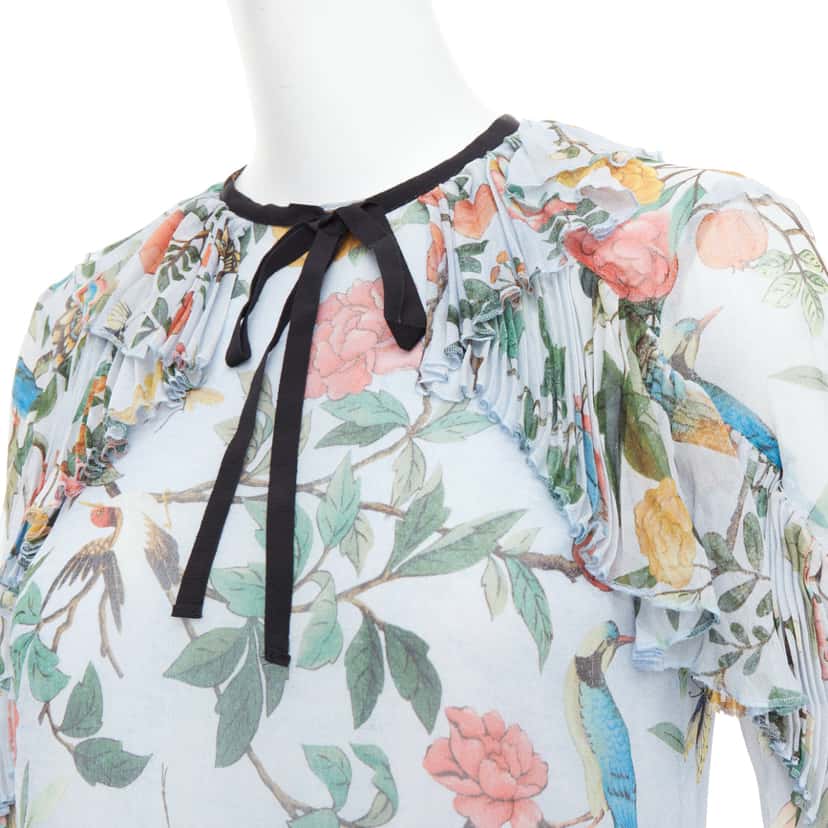 Gucci Tian Print Blue Silk Fair condition - Back View