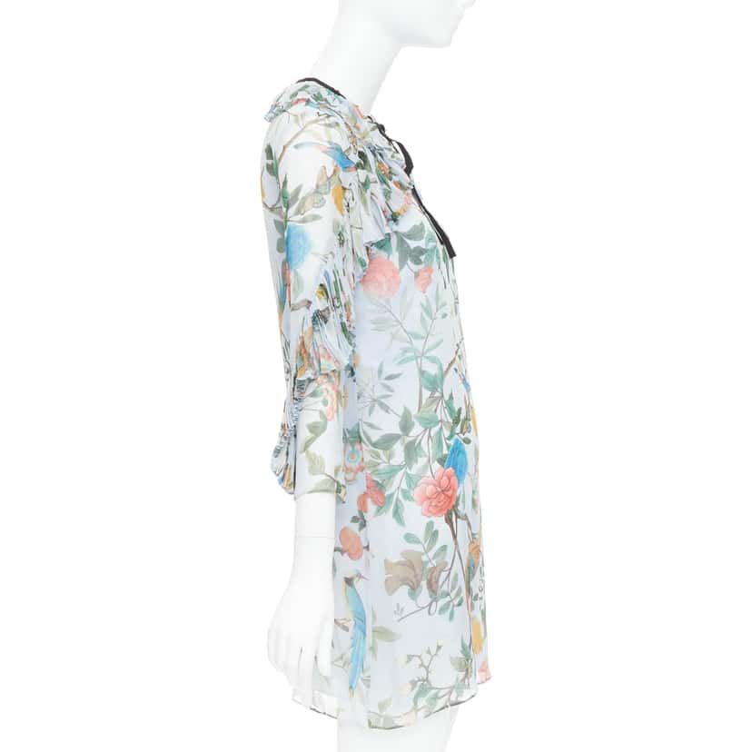 Gucci Tian Print Blue Silk Fair condition - Model View