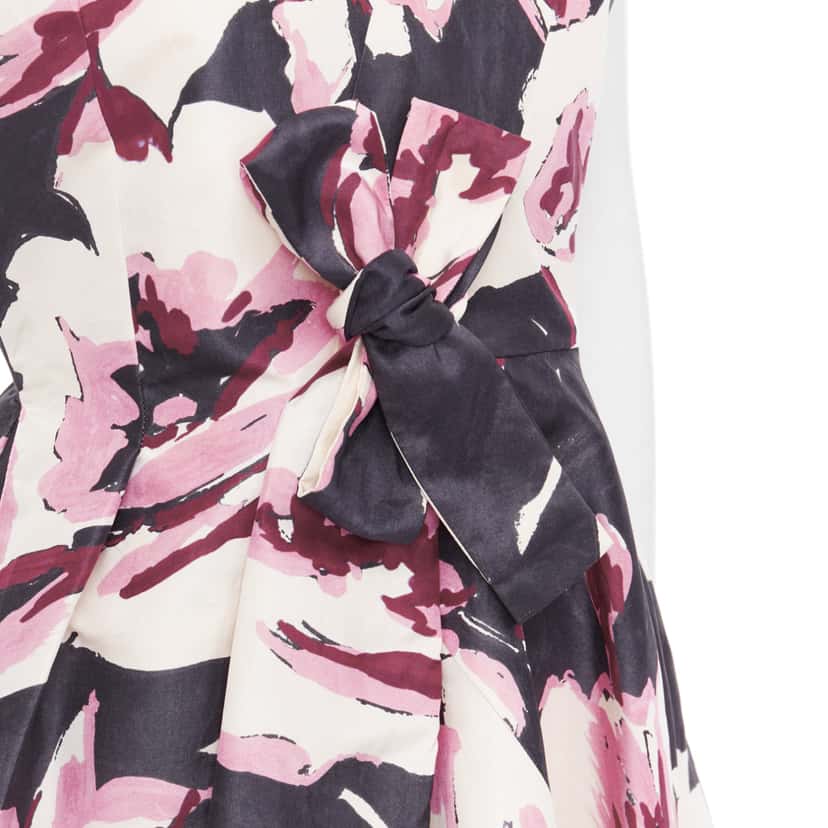 Dior Floral Tie Dress Beige Silk Fair condition - Back View
