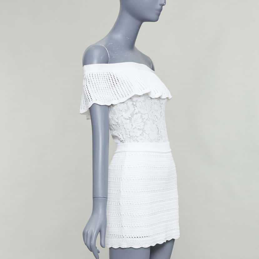 Valentino Off Shoulder Playsuit White Cotton Good condition - Inside View