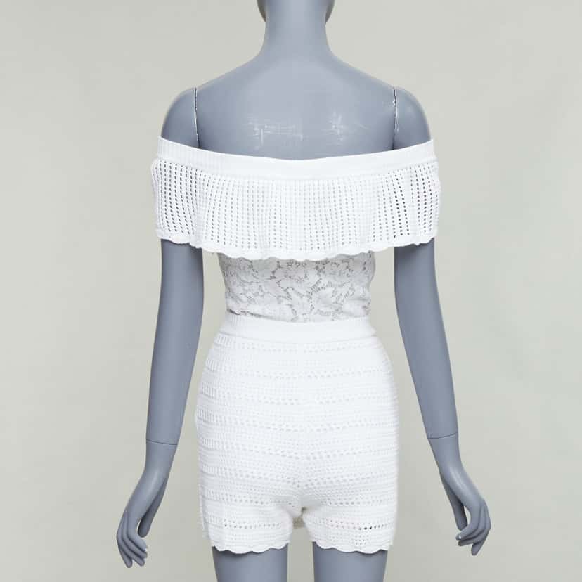 Valentino Off Shoulder Playsuit White Cotton Good condition - Box View