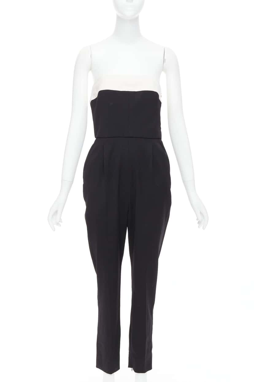 Valentino Bow Strapless Jumpsuit Black Wool Good condition - Back View
