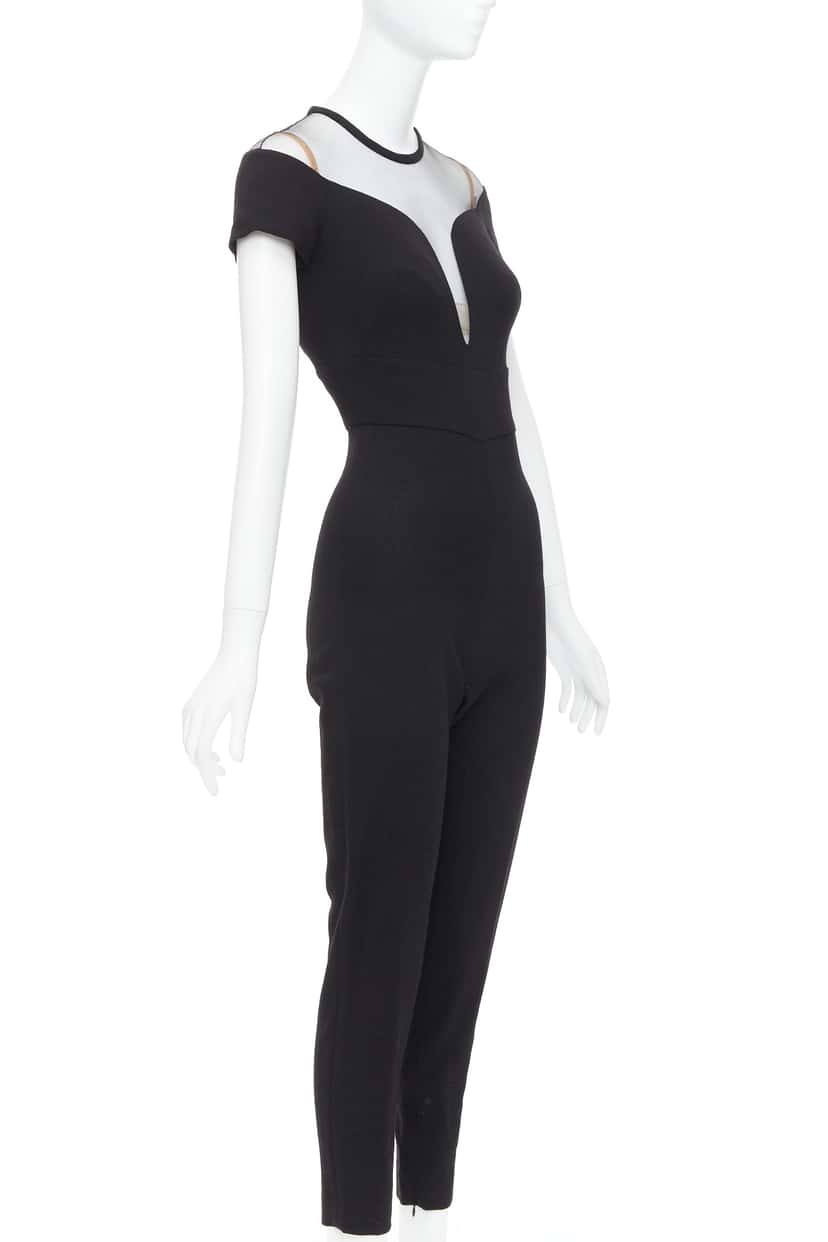 La Perla Sheer Wool Jumpsuit Black Wool Never worn, with tag - Inside View