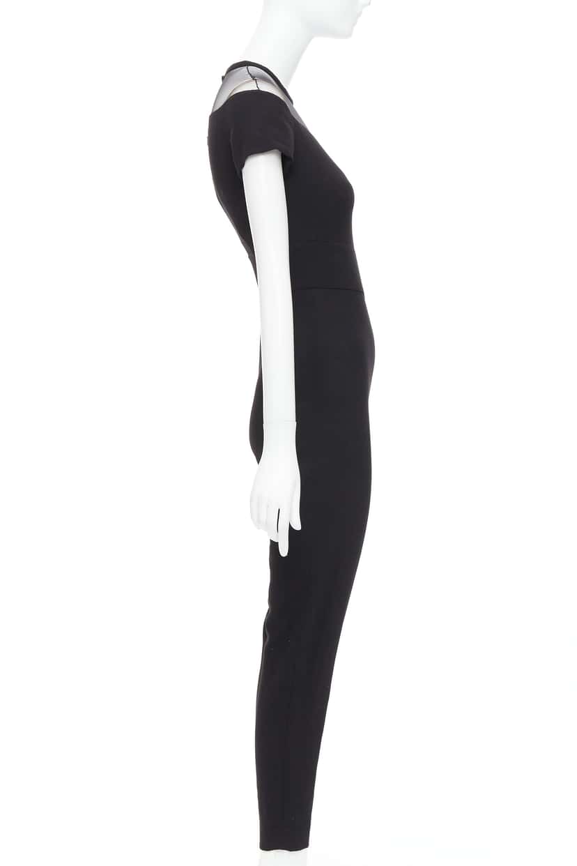 La Perla Sheer Wool Jumpsuit Black Wool Never worn, with tag - Model View