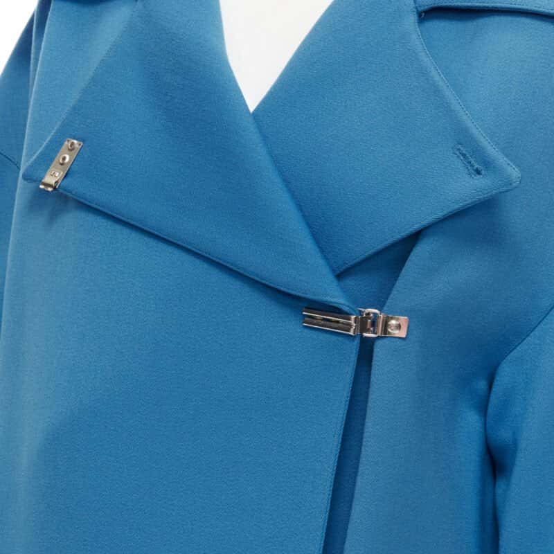 Claude Montana Blue Oversized Wool Coat Blue Wool Very good condition - Back View