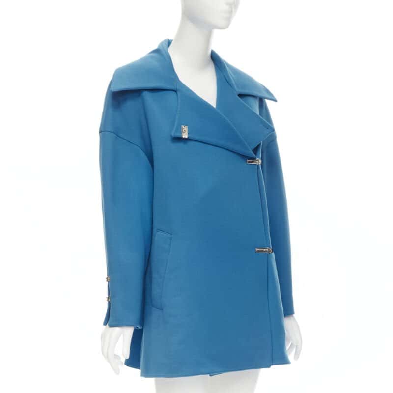 Claude Montana Blue Oversized Wool Coat Blue Wool Very good condition - Inside View
