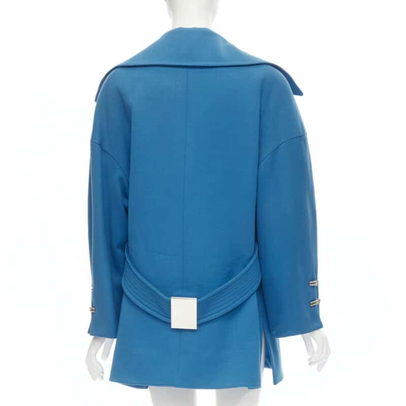 Claude Montana Blue Oversized Wool Coat Blue Wool Very good condition - Box View