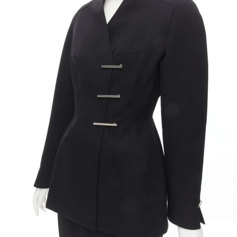 Mugler Double Breasted Set Black Wool Very good condition - Back View
