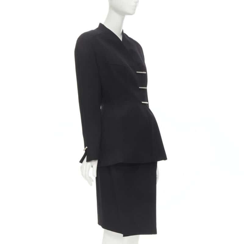 Mugler Double Breasted Set Black Wool Very good condition - Inside View