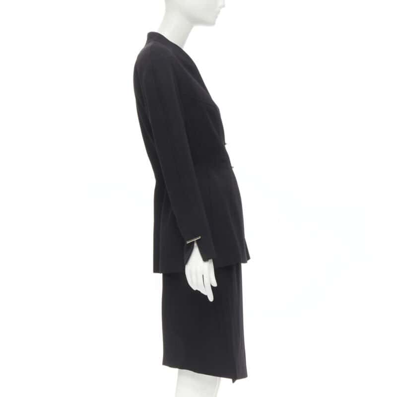 Mugler Double Breasted Set Black Wool Very good condition - Model View