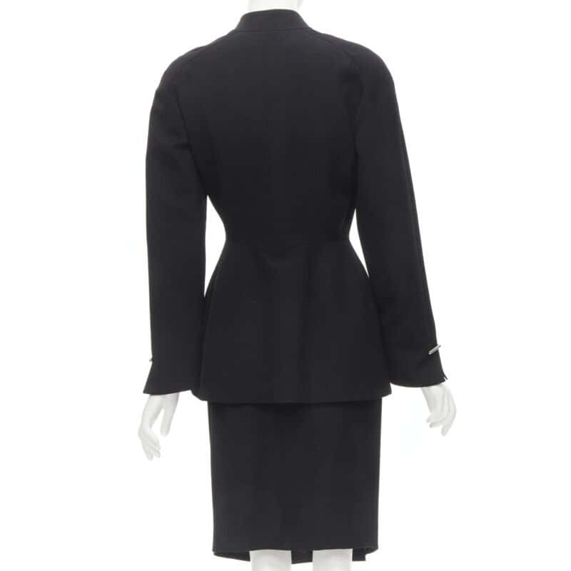 Mugler Double Breasted Set Black Wool Very good condition - Box View