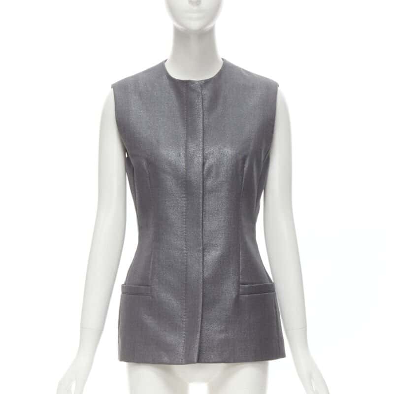 Gianni Versace Silver Lurex Vest Silver Wool Very good condition - Inside View