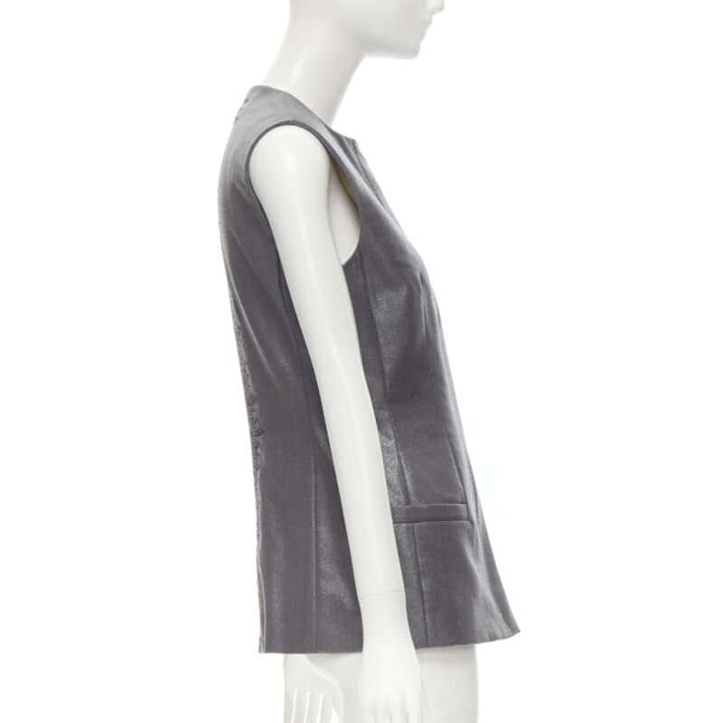 Gianni Versace Silver Lurex Vest Silver Wool Very good condition - Box View
