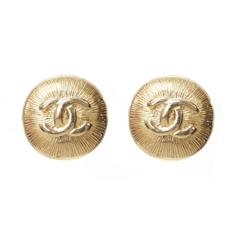 Chanel Starburst Clip Earrings Gold Metal Very good condition - Front View