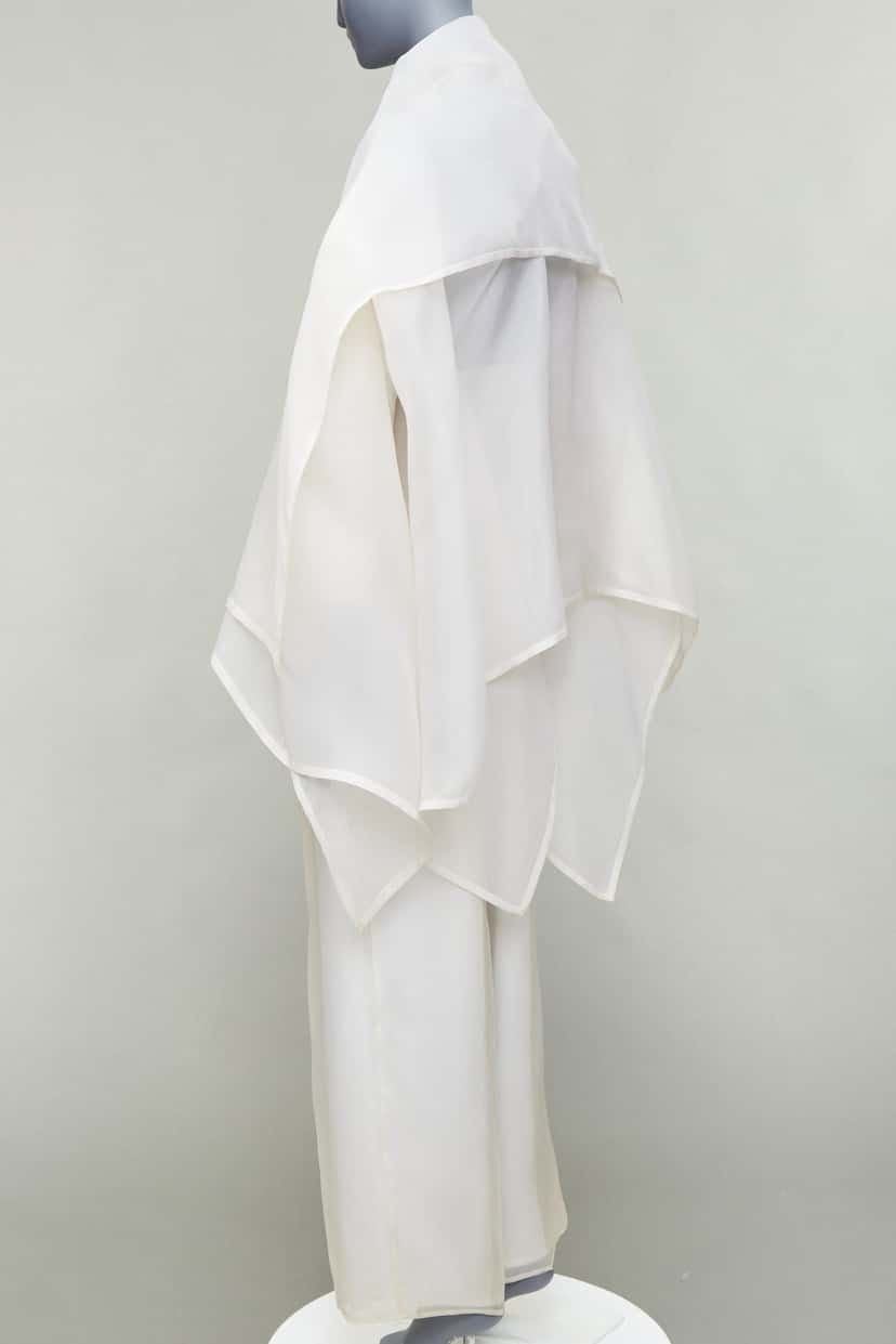 Dolce & Gabbana Ivory Coat Pantsuit Ecru Silk Fair condition - Box View