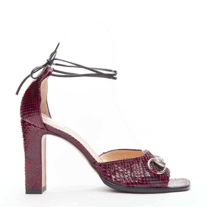 Gucci Horsebit Heels Burgundy Leather Very good condition - Back View