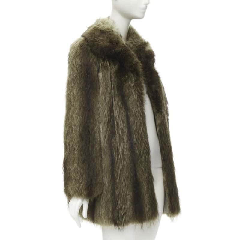 Unsigned Black Gold Trim Bomber Brown Fur Very good condition - Inside View