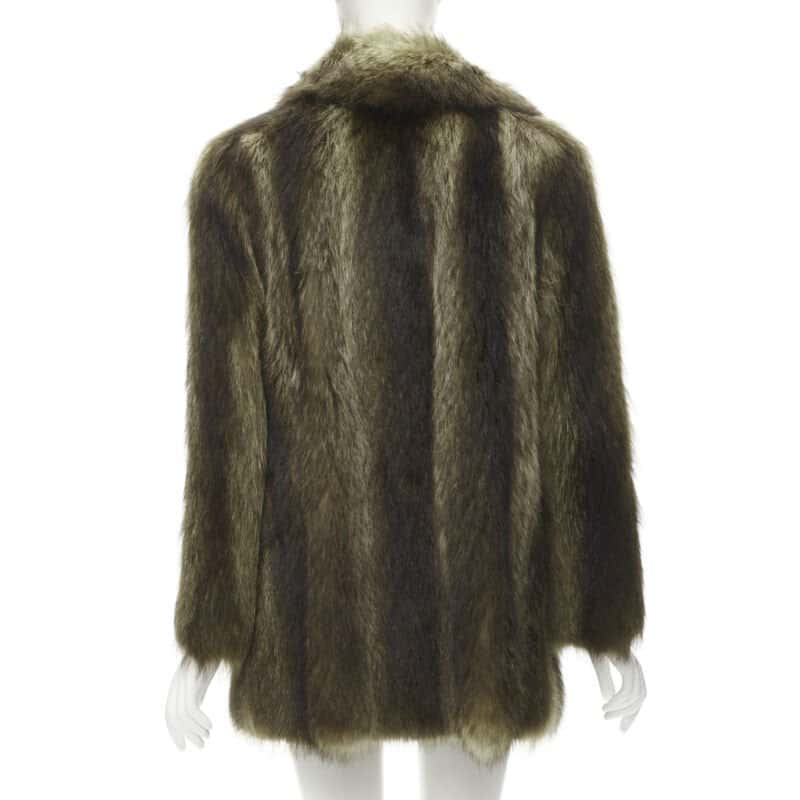 Unsigned Black Gold Trim Bomber Brown Fur Very good condition - Box View